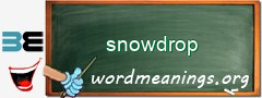 WordMeaning blackboard for snowdrop